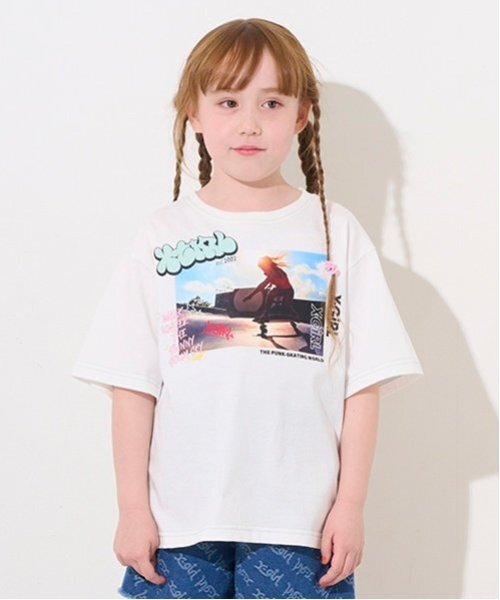 セール】スケボーガールフォトプリント半袖Tシャツ（Tシャツ
