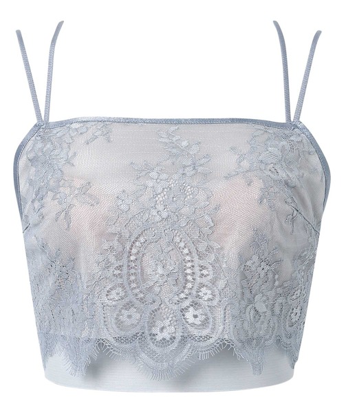 AMPHI（アンフィ）の「アイラッシュラッセルレース ノンワイヤー ブラキャミソール(カップ付インナー)（インナーウェア/肌着・レディース・ベージュ/ブルー/ブラック・MEDIUM/LARGE/M(UB-)/L(UB-)/LL(UB-)）」の3枚目の写真