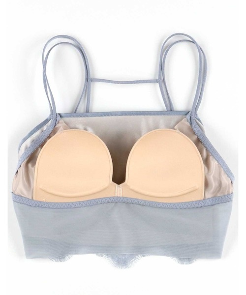 AMPHI（アンフィ）の「アイラッシュラッセルレース ノンワイヤー ブラキャミソール(カップ付インナー)（インナーウェア/肌着・レディース・ベージュ/ブルー/ブラック・MEDIUM/LARGE/M(UB-)/L(UB-)/LL(UB-)）」の5枚目の写真