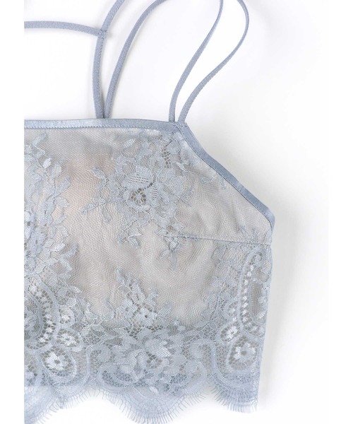 AMPHI（アンフィ）の「アイラッシュラッセルレース ノンワイヤー ブラキャミソール(カップ付インナー)（インナーウェア/肌着・レディース・ベージュ/ブルー/ブラック・MEDIUM/LARGE/M(UB-)/L(UB-)/LL(UB-)）」の4枚目の写真