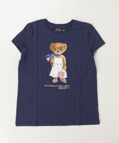 新作◇ラルフローレン ポロベア ロゴコットンTシャツ ブルー L/160 Polo ベア コットン ジャージー Tシャツ | POLO RALPH