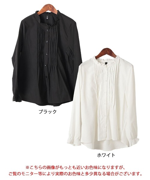 GOLDJAPAN（ゴールドジャパン）の「フリルネックプリーツブラウス【大きいサイズ対応】（シャツ/ブラウス・レディース・ブラック/ホワイト・LL/3L/4L/5L）」の18枚目の写真