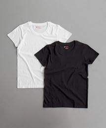 HANES（ヘインズ）の「【Hanes / ヘインズ】クルーネックTシャツ/ジャパンフィット/コットン100【2枚組】【WEB限定】（Tシャツ/カットソー・レディース）」