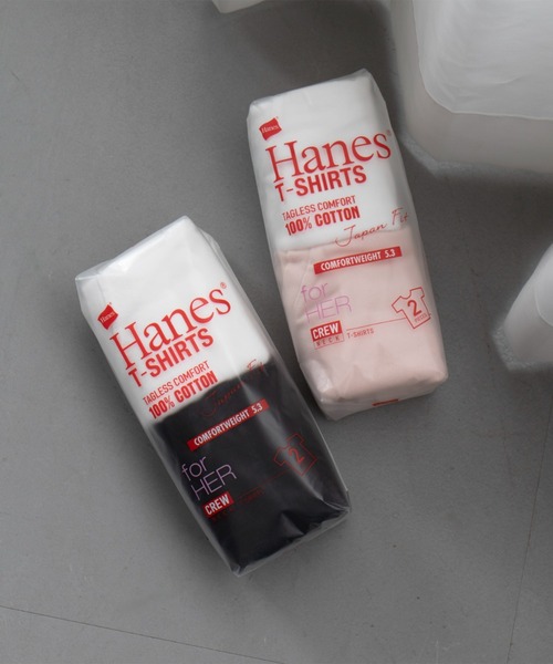 HANES(ヘインズ)の「【Hanes / ヘインズ】クルーネックTシャツ/ジャパンフィット/コットン100【2枚組】【WEB限定】(Tシャツ/カットソー・レディース・その他2/その他1/その他3・M)」の4枚目の写真