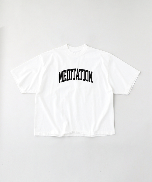 is-ness（イズネス）の「ISNESS MUSIC / イズネス ミュージック MEDITATION FLOCKY PRINT T-S（Tシャツ/カットソー・メンズ・チャコールグレー/ブラウン/ホワイト・LARGE/MEDIUM）」の6枚目の写真