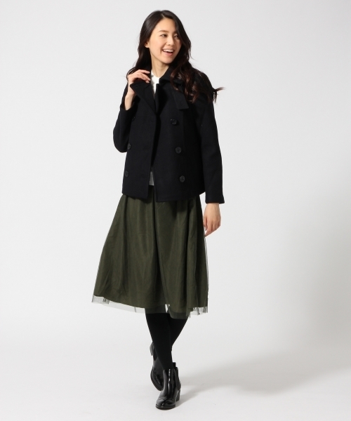 GLOBAL WORK(グローバルワーク)の「ニット*チュールスカートワンピース/570254(ワンピース・レディース・グレー/カーキ/ブラウン/ホワイト・MEDIUM/LARGE)」の5枚目の写真