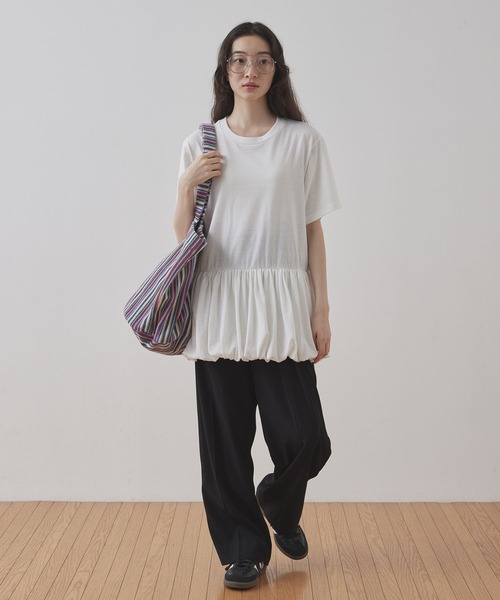 Unblend(アンブレンド)の「【Unblend】パイル ストライプ ビッグトートバッグ(トートバッグ・レディース・ネイビー系/ブルー系/グリーン系・FREE)」の10枚目の写真