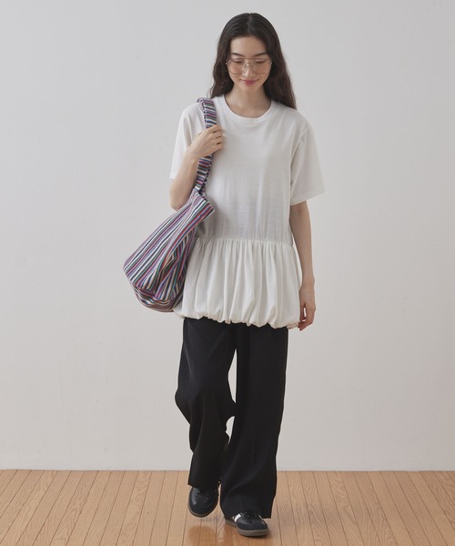 Unblend(アンブレンド)の「【Unblend】パイル ストライプ ビッグトートバッグ(トートバッグ・レディース・ネイビー系/ブルー系/グリーン系・FREE)」の12枚目の写真