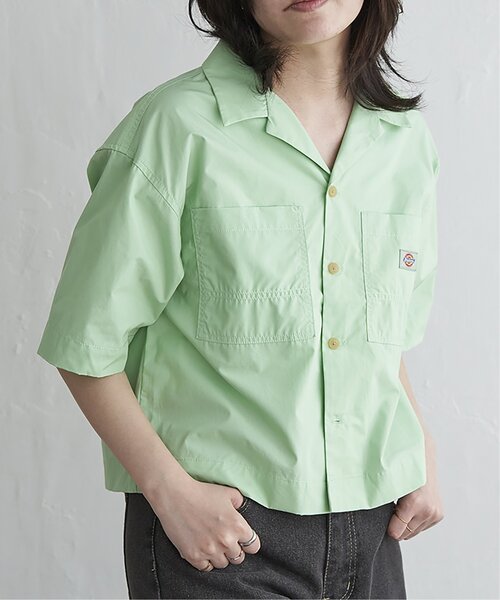 VENCEEXCHANGE(ヴァンスエクスチェンジ)の「Dickies ディッキーズ クロップドシャツ(シャツ/ブラウス・レディース・アイボリー/ブラック/サックスブルー/オレンジ/ライトグリーン・M)」の3枚目の写真