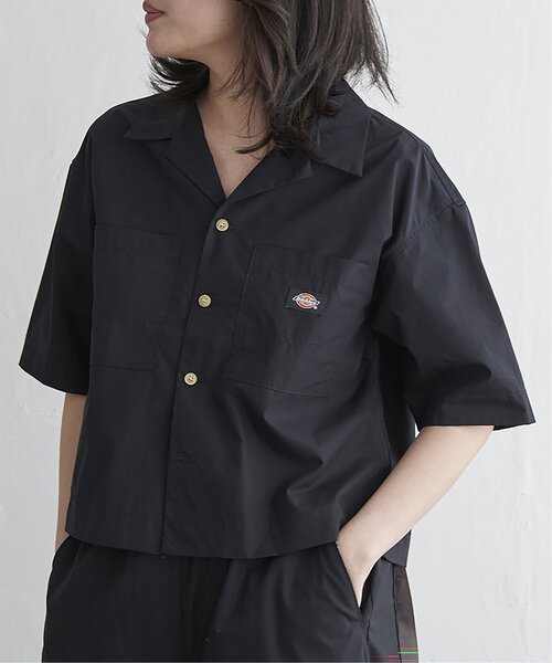 VENCEEXCHANGE(ヴァンスエクスチェンジ)の「Dickies ディッキーズ クロップドシャツ(シャツ/ブラウス・レディース・アイボリー/ブラック/サックスブルー/オレンジ/ライトグリーン・M)」の2枚目の写真