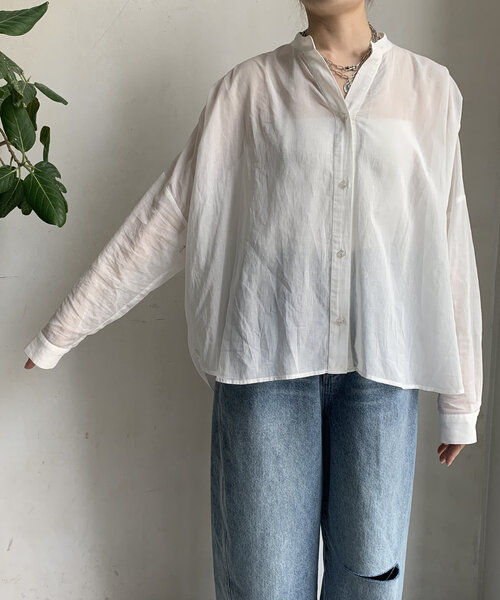 DouDou(ドゥドゥ)の「【WEB限定】コットンオーガンジーバックギャザーブラウス(シャツ/ブラウス・レディース・ブラック/オフホワイト・FREE)」の17枚目の写真