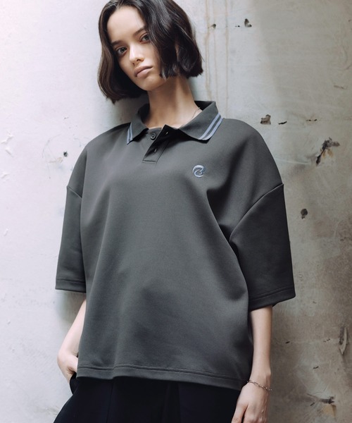 ROCHEM(ローシェン)の「ワンポイントロゴ刺繍鹿の子ポンチ短丈ポロシャツ(ポロシャツ・メンズ・ブラック/ワイン/ホワイト/ネイビー/グリーン/オフホワイト/ベージュ系/グレー・L/M/S/XS)」の21枚目の写真