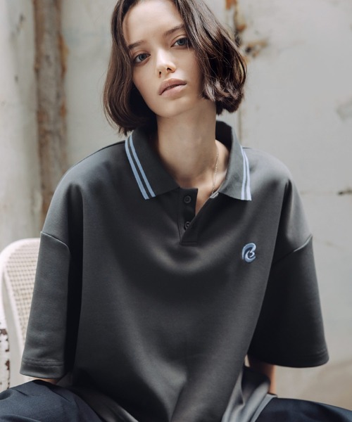 ROCHEM(ローシェン)の「ワンポイントロゴ刺繍鹿の子ポンチ短丈ポロシャツ(ポロシャツ・メンズ・ブラック/ワイン/ホワイト/ネイビー/グリーン/オフホワイト/ベージュ系/グレー・L/M/S/XS)」の22枚目の写真