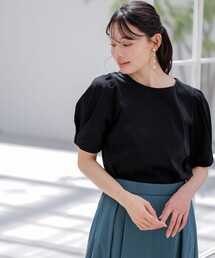 スーピマスムース 袖タック Tシャツ