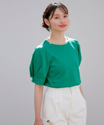 スーピマスムース 袖タック Tシャツ