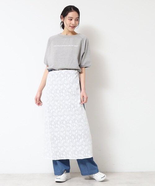 Dessin(デッサン)の「【洗える】刺繍柄インドレース巻きスカート(スカート・レディース・ホワイト系/ブラック・02)」の8枚目の写真