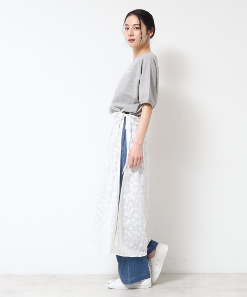 Dessin(デッサン)の「【洗える】刺繍柄インドレース巻きスカート(スカート・レディース・ホワイト系/ブラック・02)」の9枚目の写真