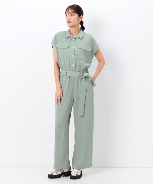 Gabardine K.T(ギャバジンケーティー)の「ぷるサラクロス オールインワン(サロペット/オーバーオール・レディース・グリーン・9号)」の9枚目の写真