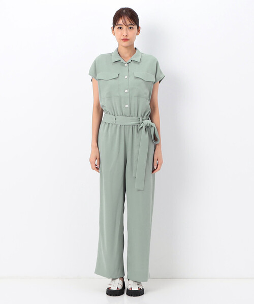 Gabardine K.T(ギャバジンケーティー)の「ぷるサラクロス オールインワン(サロペット/オーバーオール・レディース・グリーン・9号)」の10枚目の写真