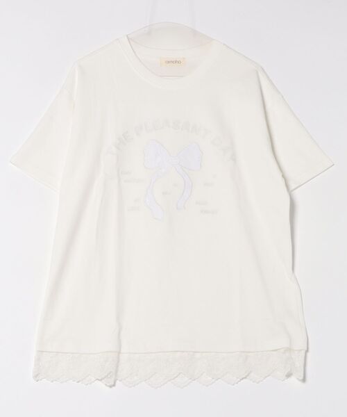 aimoha(アイモハ)の「【aimoha】立体リボンモチーフプリントTシャツ (SS)(Tシャツ/カットソー・レディース・ライトベージュ/ホワイト/ピンク/ダークグレー/ブルー・FREE)」の13枚目の写真
