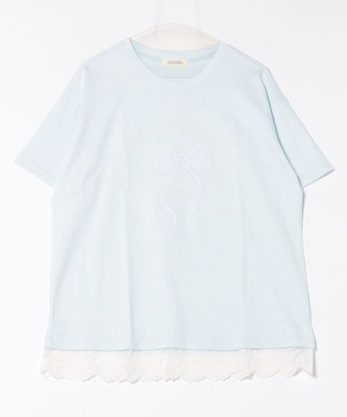 aimoha(アイモハ)の「【aimoha】立体リボンモチーフプリントTシャツ (SS)(Tシャツ/カットソー・レディース・ライトベージュ/ホワイト/ピンク/ダークグレー/ブルー・FREE)」の16枚目の写真