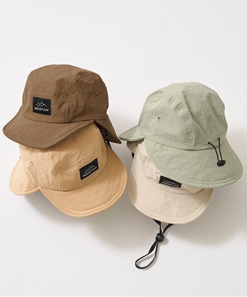 b・ROOM(ビールーム)の「日除け付きキャップ(キャップ・キッズ・アイボリー/ダークブラウン/ベージュ/ライトカーキ・F)」の5枚目の写真