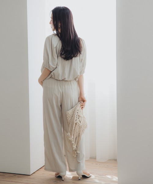 ブラウス シャツ 小さいサイズ　ワッシャーボリュームブラウス　低身長さん・小柄女性 レディース 小さいサイズ ボリュームスリーブブラウス 低身長さん・小柄女性