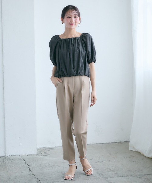 Petitjo（プッチージョ）の「小さいサイズ　ワッシャーボリュームブラウス　低身長さん・小柄女性（シャツ/ブラウス・レディース・グレー/チャコール・PS/PM）」の4枚目の写真