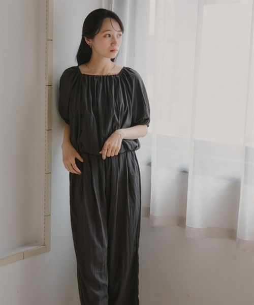 Petitjo(プッチージョ)の「小さいサイズ ワッシャーボリュームブラウス 低身長さん・小柄女性(シャツ/ブラウス・レディース・グレー/チャコール/モカ・PS/PM)」の18枚目の写真