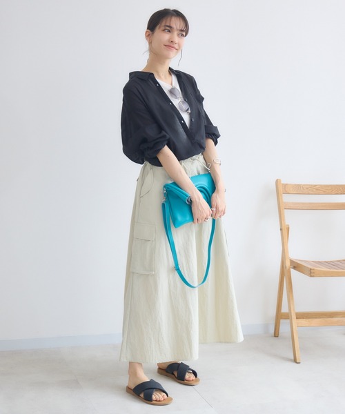 KATHARINE ROSS（キャサリンロス）の「【PILLINI/ピリーニ】マシンウォッシャブル らくケアコットンシャツ（シャツ/ブラウス・レディース・グリーン/オフホワイト/ブラック・MEDIUM）」の9枚目の写真