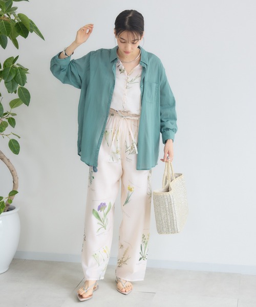 KATHARINE ROSS（キャサリンロス）の「【PILLINI/ピリーニ】マシンウォッシャブル らくケアコットンシャツ（シャツ/ブラウス・レディース・グリーン/オフホワイト/ブラック・MEDIUM）」の20枚目の写真