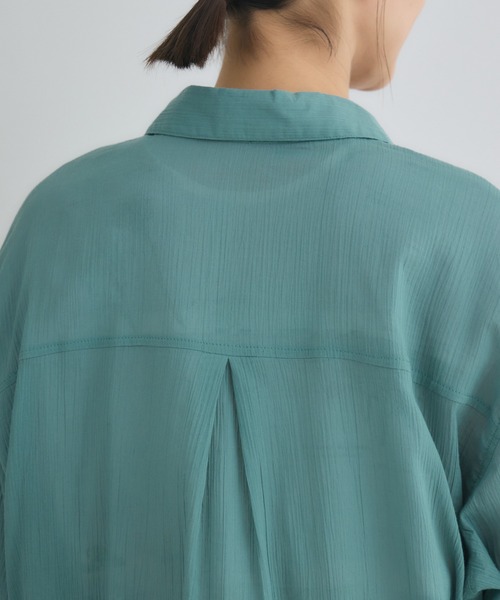 KATHARINE ROSS（キャサリンロス）の「【PILLINI/ピリーニ】マシンウォッシャブル らくケアコットンシャツ（シャツ/ブラウス・レディース・グリーン/オフホワイト/ブラック・MEDIUM）」の12枚目の写真