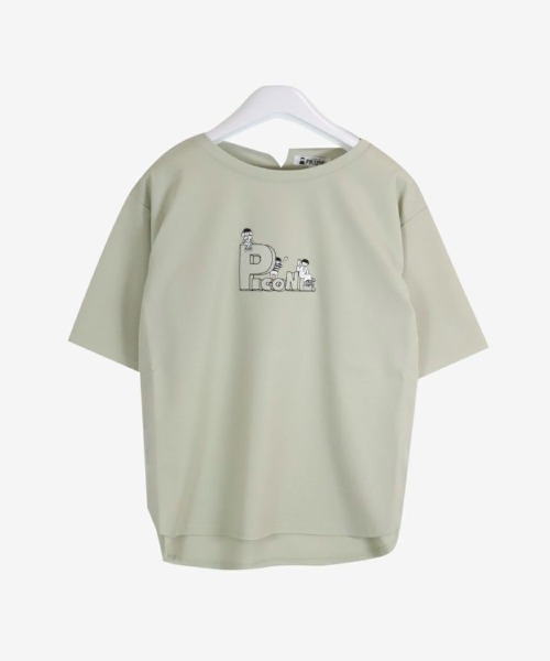 STUDIO PICONE(スタジオピッコーネ)の「裾ラウンド半袖プルオーバー(Tシャツ/カットソー・レディース・ホワイト/ブラック/グリーン・LL/M/L)」の3枚目の写真