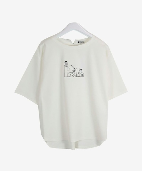 STUDIO PICONE(スタジオピッコーネ)の「裾ラウンド半袖プルオーバー(Tシャツ/カットソー・レディース・ホワイト/ブラック/グリーン・LL/M/L)」の4枚目の写真