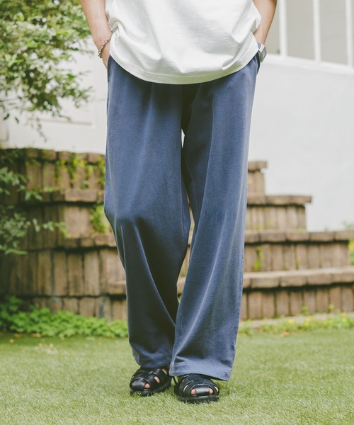 BLUETOWN ダークグレー スウェットパンツ 天竺/イージースウェットワイドパンツ（スウェットパンツ