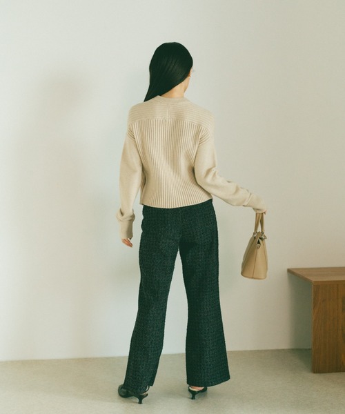 VANNIE U(ヴァニーユー)の「ジャガードセミフレアデニムパンツ(デニムパンツ・レディース・ブラック/ネイビー・LARGE/MEDIUM/SMALL)」の11枚目の写真