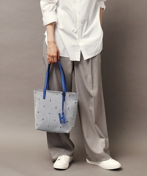 HIROFU(ヒロフ)の「【ジータ】ジャガード レザーコンビ トートバッグ M 本革(商品番号:P25-39518)(トートバッグ・レディース・ブラック/こしょう色系2/ネイビー系6・02)」の20枚目の写真