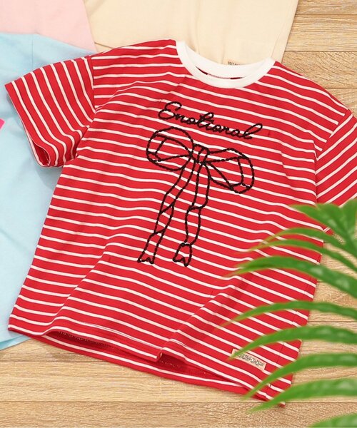 BREEZE(ブリーズ)の「【ジュニア対応】バリエーションTシャツ(Tシャツ/カットソー・キッズ・アイボリー/サックスブルー/ピンク/レッド・80/90/100/110/120/130/140)」の1枚目の写真