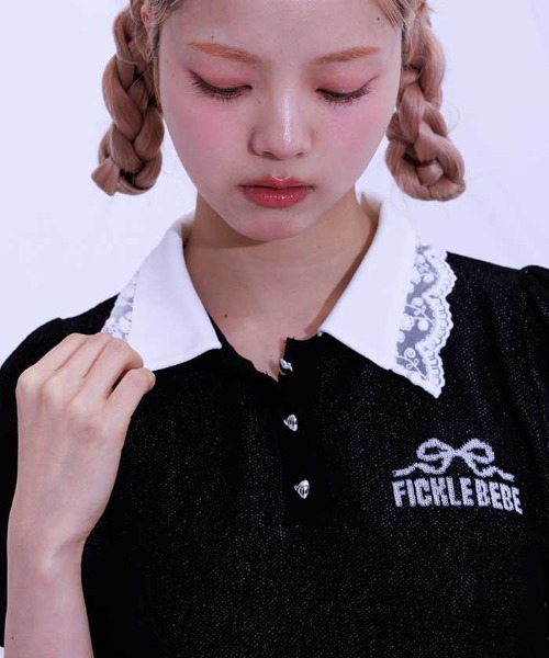 ジャガードロゴレースニット（Tシャツ/カットソー）｜FickleBebe