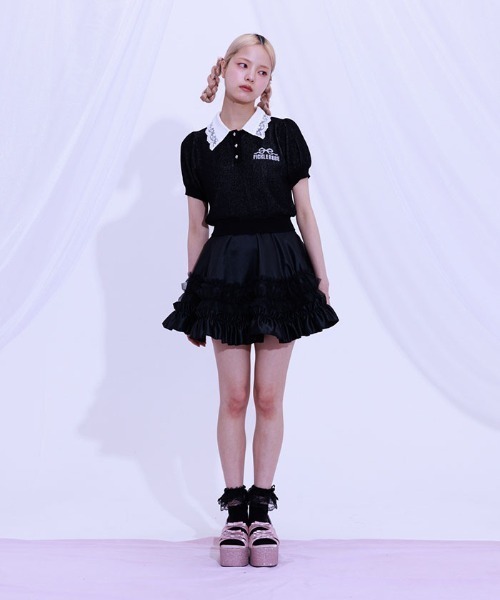 tシャツ ジャガードロゴレースニット レディース ジャガードロゴレースニット（Tシャツ/カットソー）｜FickleBebe