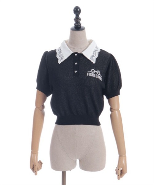 tシャツ ジャガードロゴレースニット レディース ジャガードロゴレースニット（Tシャツ/カットソー）｜FickleBebe