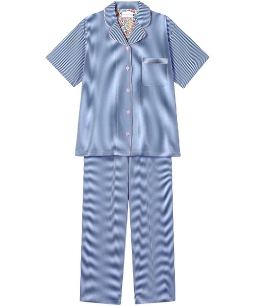 une nana cool(ウンナナクール)の「【綿混】ロンドンストライプ半袖パジャマ MADE WITH LIBERTY FABRIC(ルームウェア/パジャマ・レディース・サックスブルー/グレー/ブルー・M/L)」の3枚目の写真