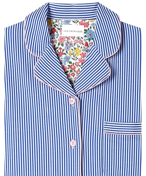 une nana cool(ウンナナクール)の「【綿混】ロンドンストライプ半袖パジャマ MADE WITH LIBERTY FABRIC(ルームウェア/パジャマ・レディース・サックスブルー/グレー/ブルー・M/L)」の6枚目の写真