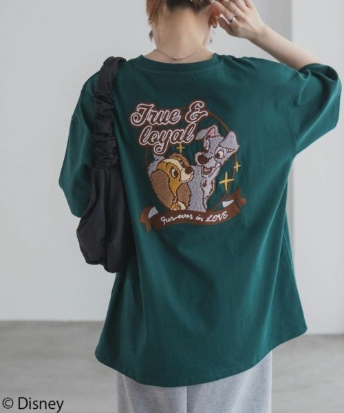 Disney わんわん物語 レディー＆トランプ / サガラ刺繍Tシャツ