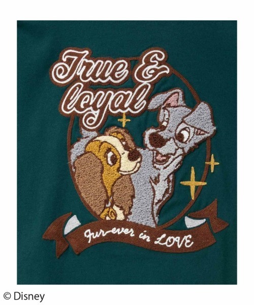 Disney わんわん物語 レディー＆トランプ / サガラ刺繍Tシャツ