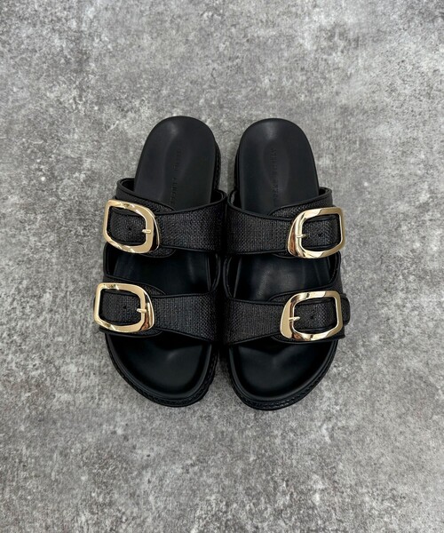 fredy emue（フレディエミュ）の「【atelier brugge/アトリエブルージュ】ダブルバックルフットベッドサンダル（サンダル・レディース・ブラック・M）」の6枚目の写真