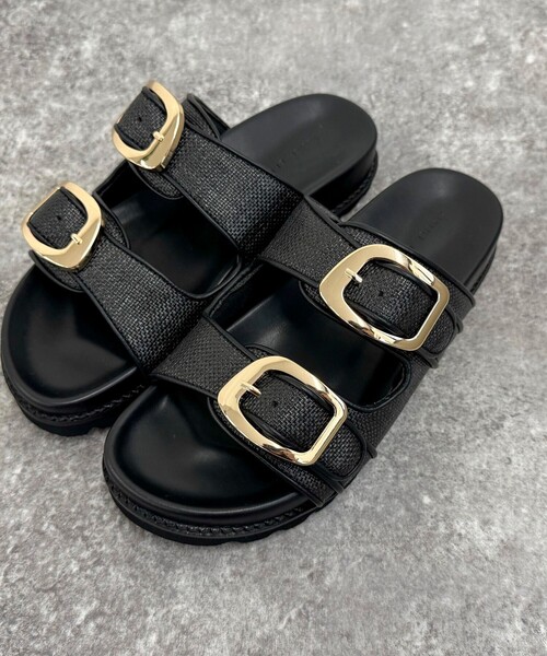 fredy emue（フレディエミュ）の「【atelier brugge/アトリエブルージュ】ダブルバックルフットベッドサンダル（サンダル・レディース・ブラック・M）」の10枚目の写真