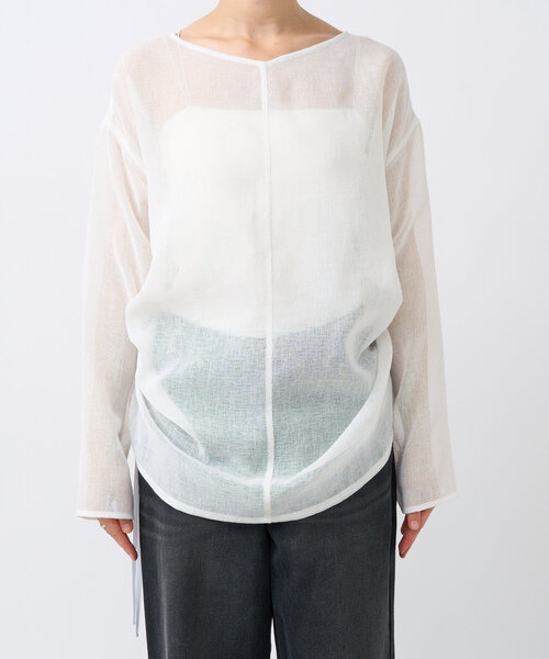 RIVE DROITE（リヴドロワ）の「【リバイバル/体型カバー】リネンタッチドロストブラウス（シャツ/ブラウス・レディース・オフホワイト/グレー/モカ・FREE）」の8枚目の写真