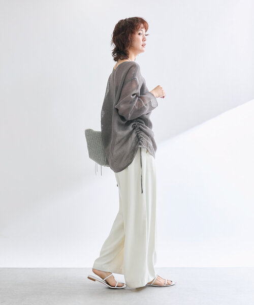 RIVE DROITE（リヴドロワ）の「【リバイバル/体型カバー】リネンタッチドロストブラウス（シャツ/ブラウス・レディース・オフホワイト/グレー/モカ・FREE）」の22枚目の写真