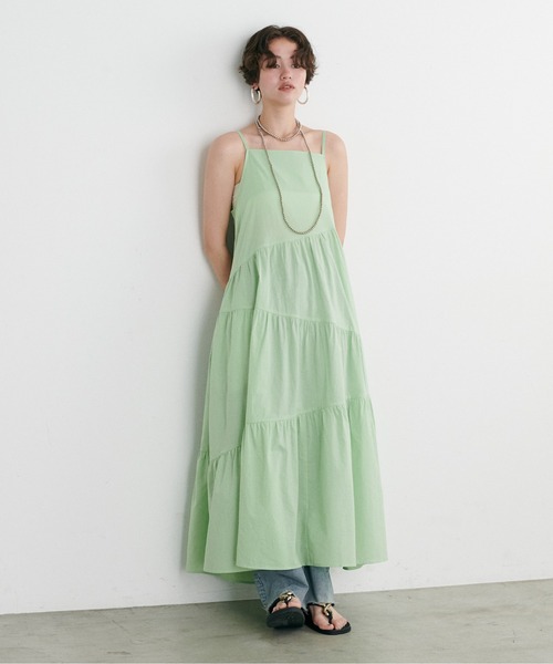LARUTA(ラルータ)の「【LARUTA】ランダムティアードキャミワンピース(ワンピース・レディース・ミント/キャメル/ブラック・FREE)」の2枚目の写真
